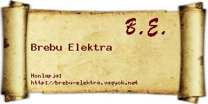 Brebu Elektra névjegykártya